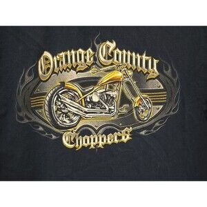 Y2K Vintage Orange County Choppers Motorcycle Biker Black T Shirt Size Large